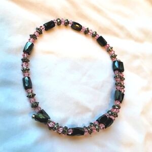 Magnetic Bracelet Pink and Gray  All the gray beads are magnets